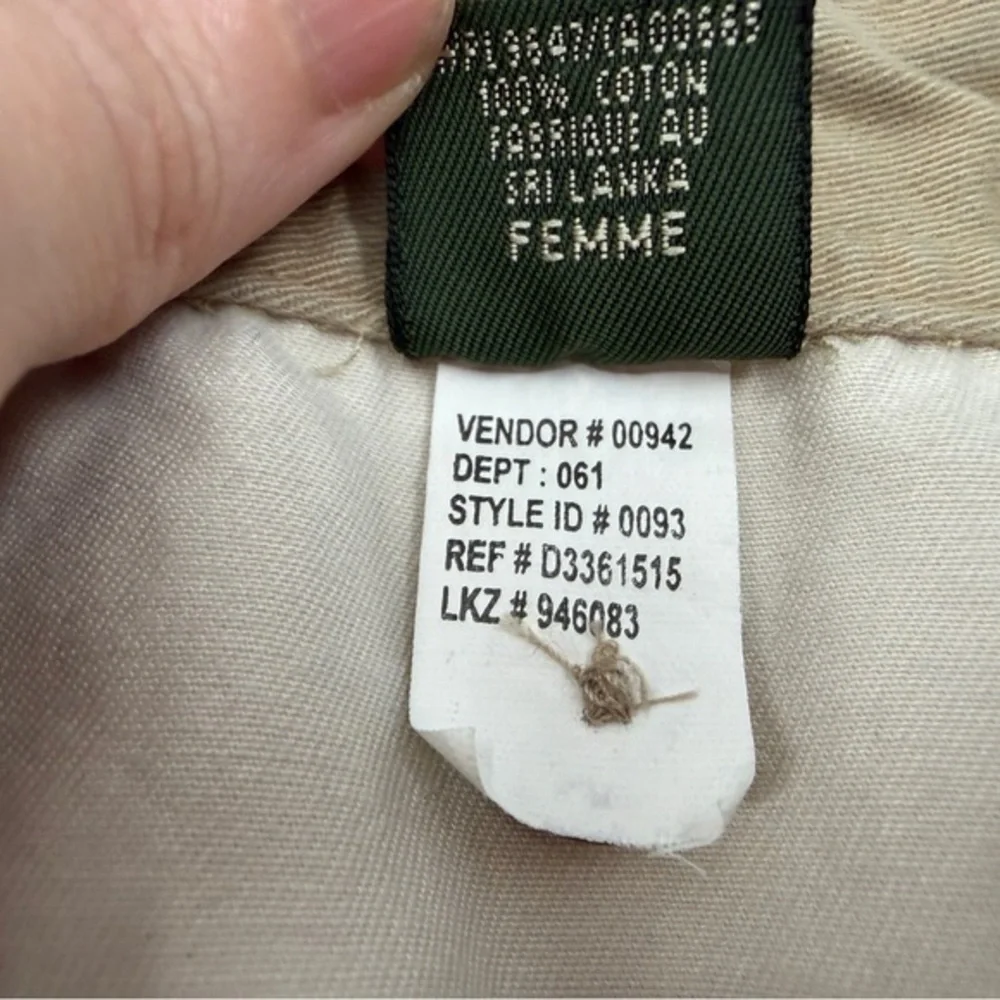 Vtg Eddie Bauer Maxi Skirt Womens 14 Khaki Utility Back Slit Modest Y2K Gorpcore - Picture 11 of 11